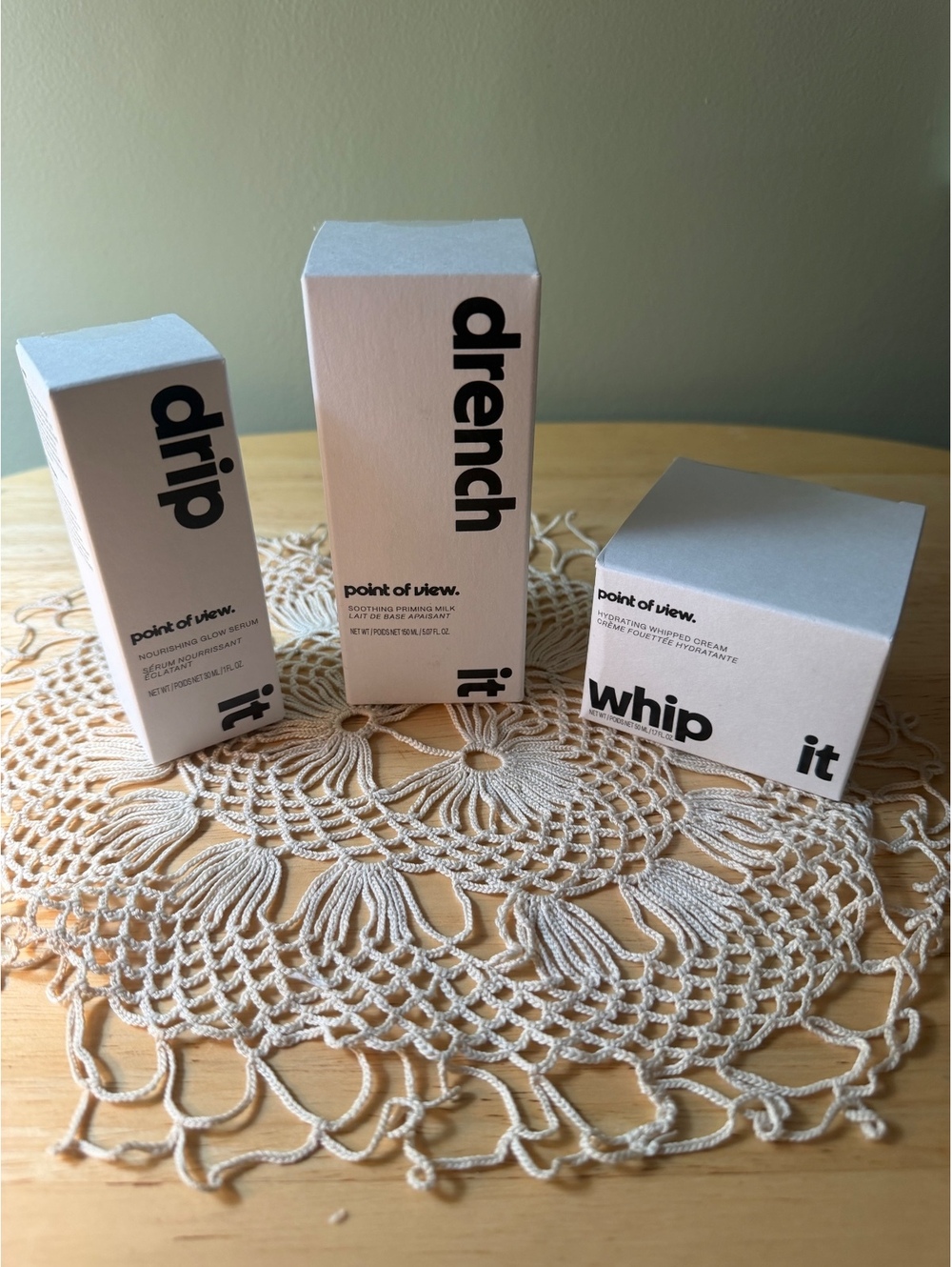 point of view. skincare set - drip it, drench it, whip it